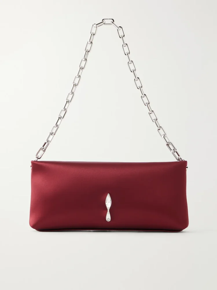 Maykimay crystal-embellished satin shoulder-bag
