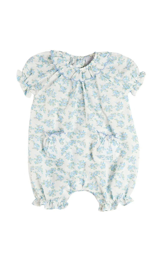 Kids' Esme Floral Swiss Voile Scallop Detail All-In-One Pyjamas