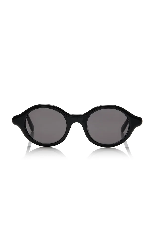 Epsilon Slim Round-Frame Acetate Sunglasses