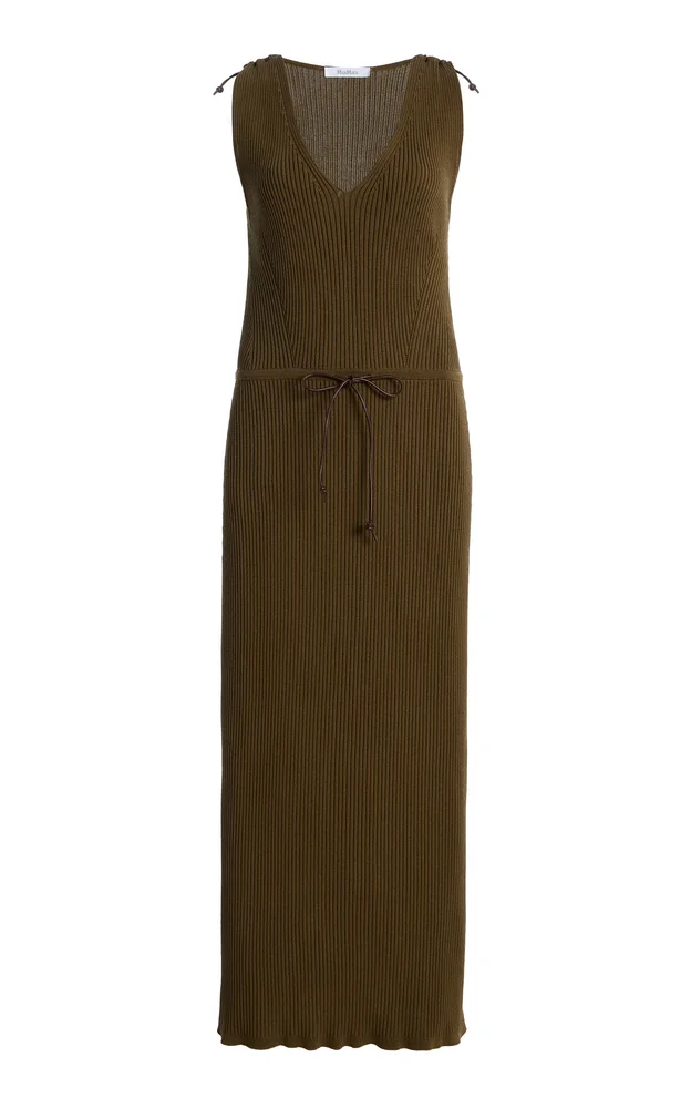Cotton-Blend Crepe Dress
