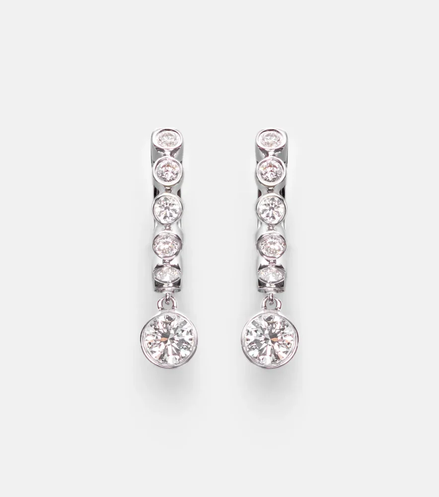 Melrose 18kt white gold huggie earrings with diamonds
