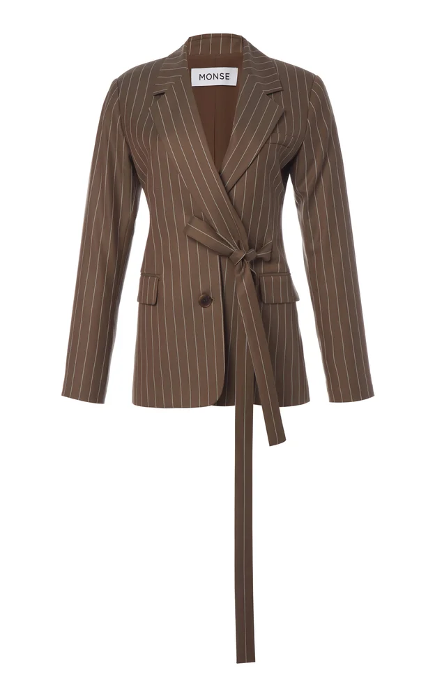 Lapel Tie Wool Jacket