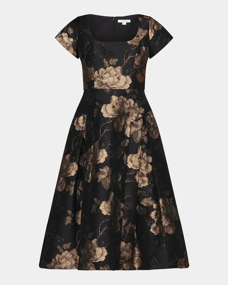 Sadie Floral Jacquard Midi Dress