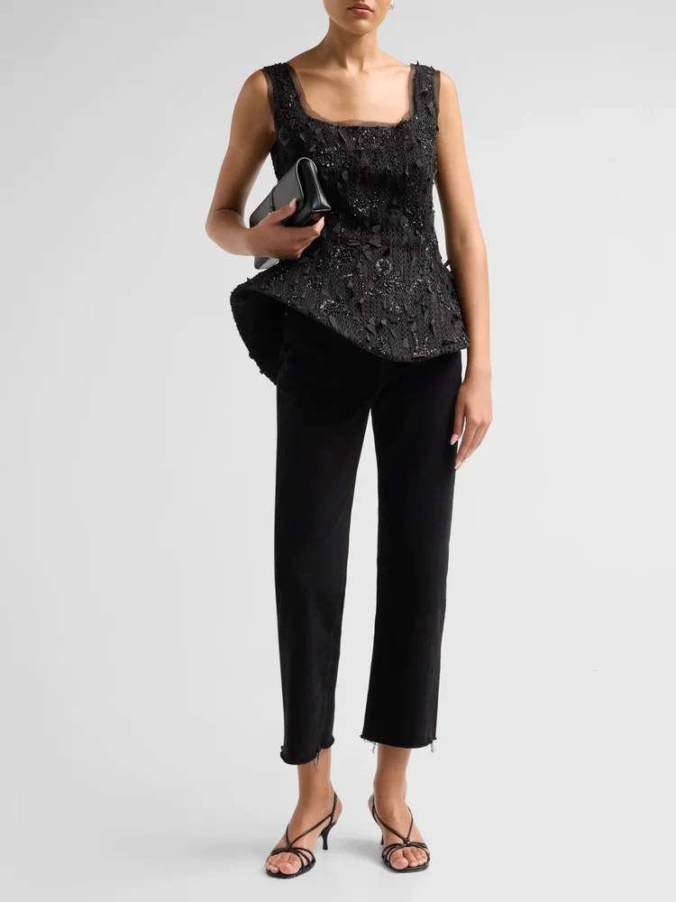 Basque Embellished Ballerina Top
