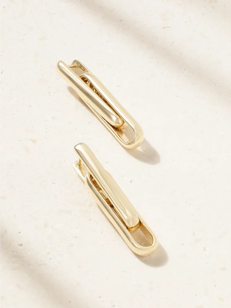 Stirrup 14-karat gold earrings