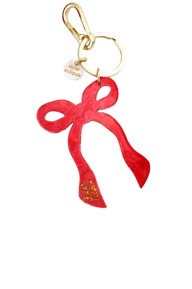 Hand-Painted Coquette Bow Bag Charm + Keychain