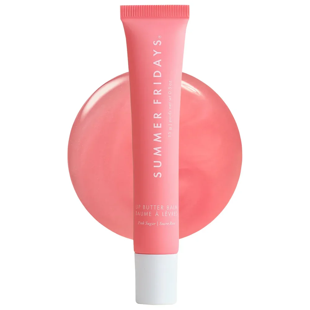 Lip Butter Balm Treatment for Hydration + Nourishing Shine in Pink Sugar