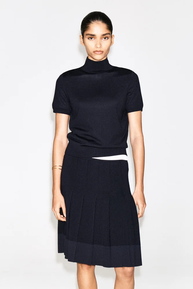 Merino Wool Turtleneck Top