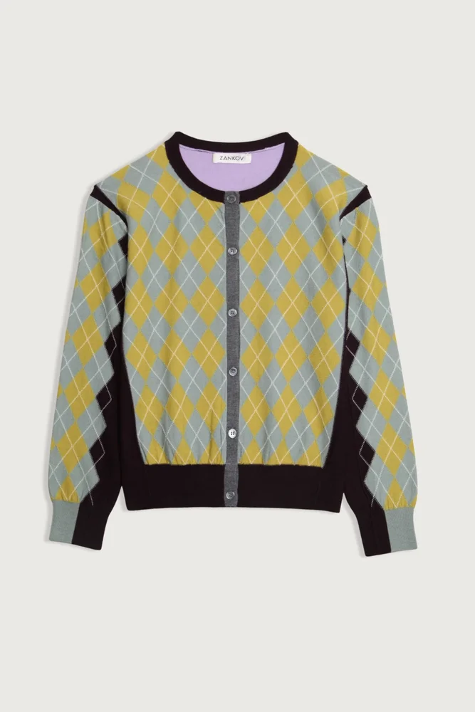 William Reverse Argyle Cardigan