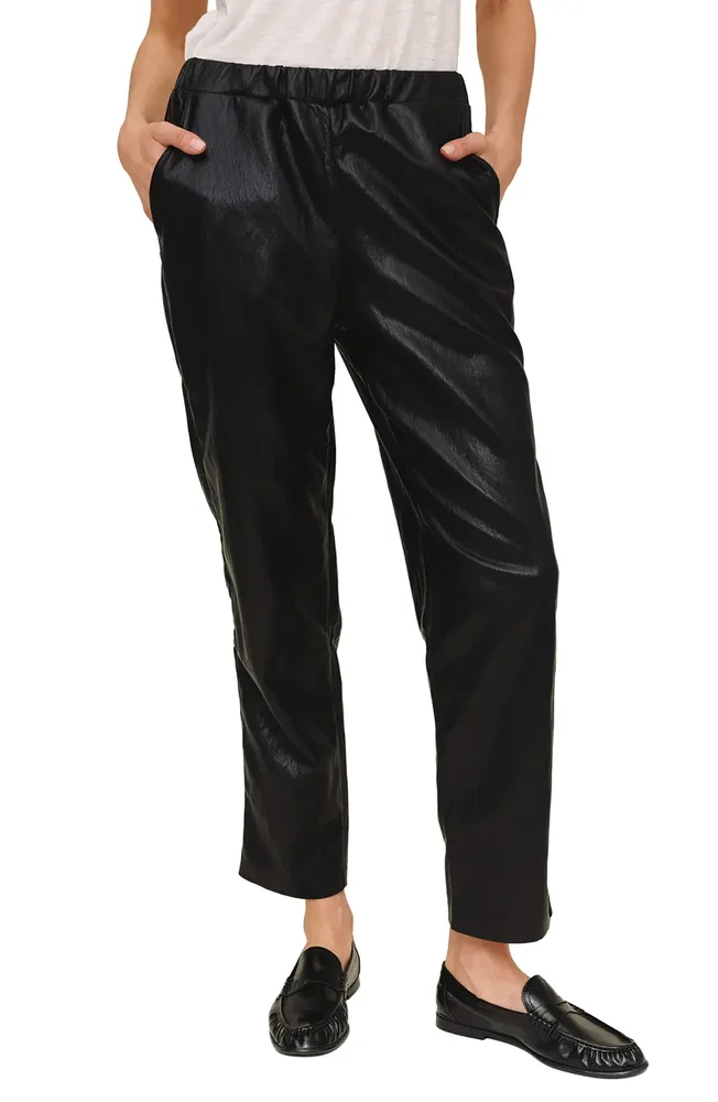 Faux Leather Pull-On Pants