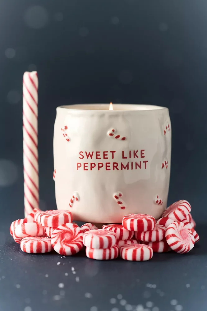 Sweet Like Peppermint Gourmand Pink Peppermint Ceramic Candle