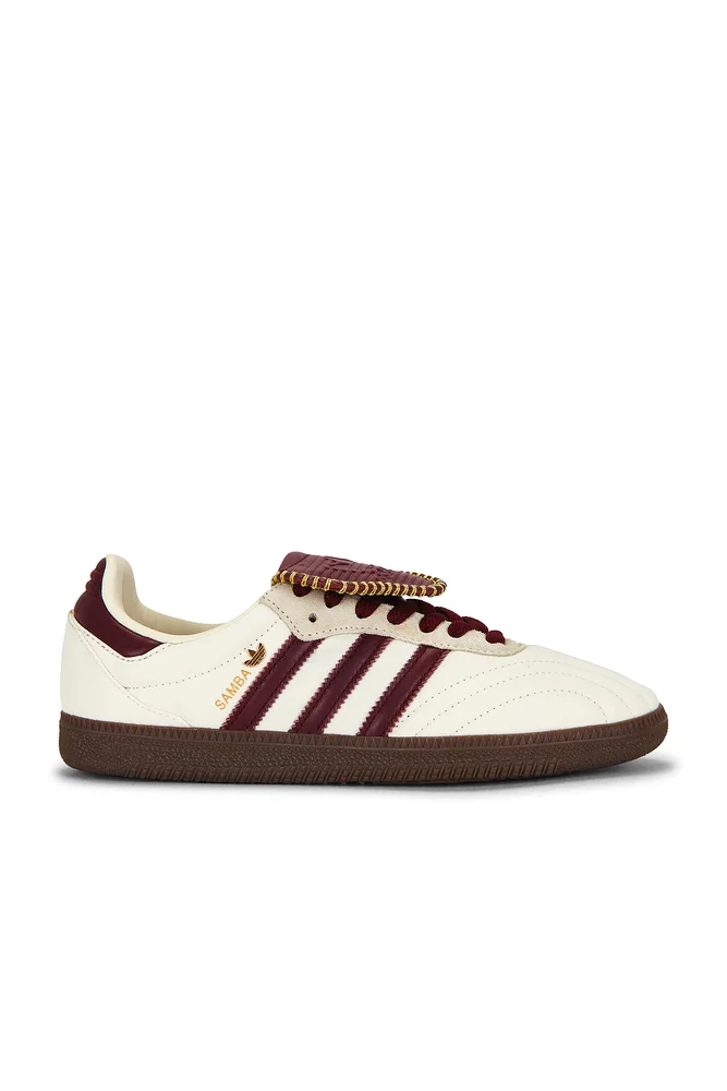 Samba LT Sneaker in Crew White Maroon Gold Metallic