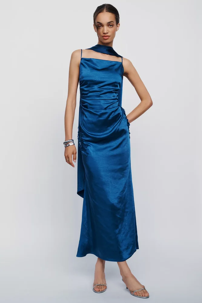 Florea Scarf Slip Maxi Dress