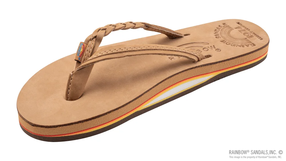 Legacy Collection Flirty Braidy Single Layer Premier Leather w/Braid in Sierra Brown / Red / Orange / Yellow