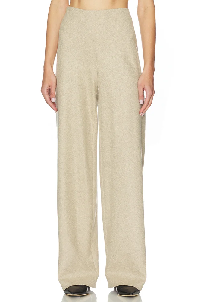 High Waist Wool Blend Bias Pant