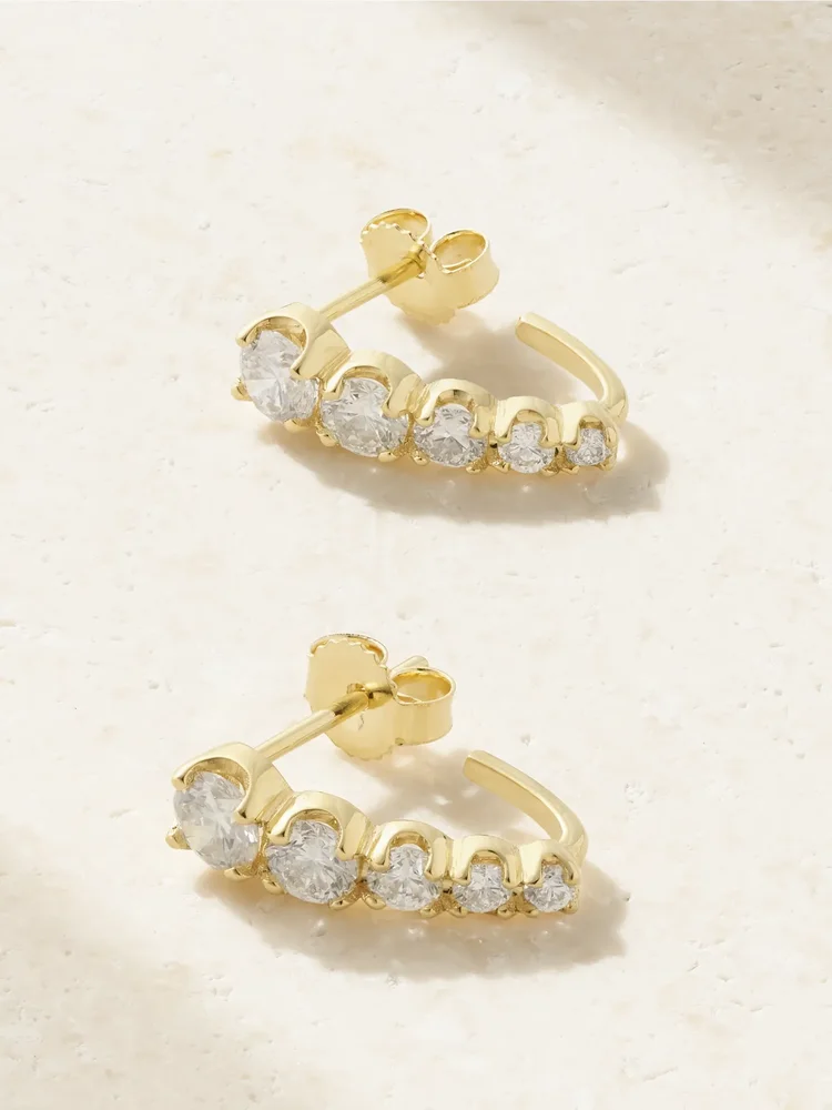 Edith 18-karat gold diamond earrings
