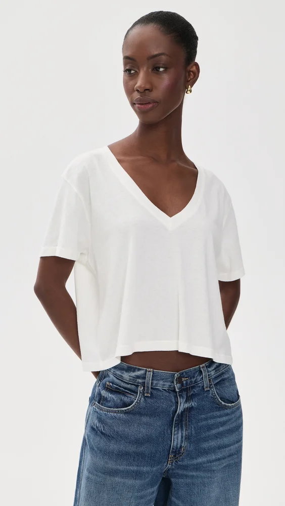 Shrunken V Neck Tee