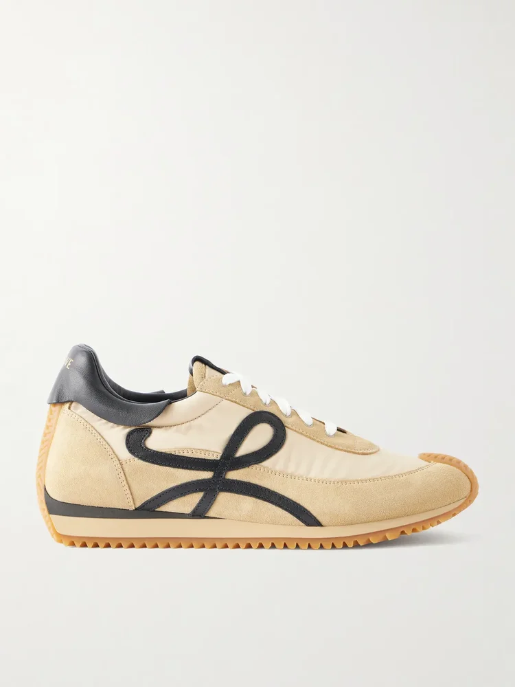 Flow Runner 2.0 Suede-Trimmed Shell Sneakers