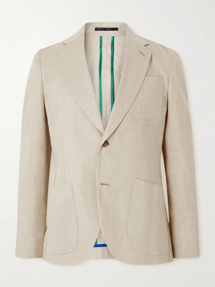 Linen and Wool-Blend Twill Suit Jacket