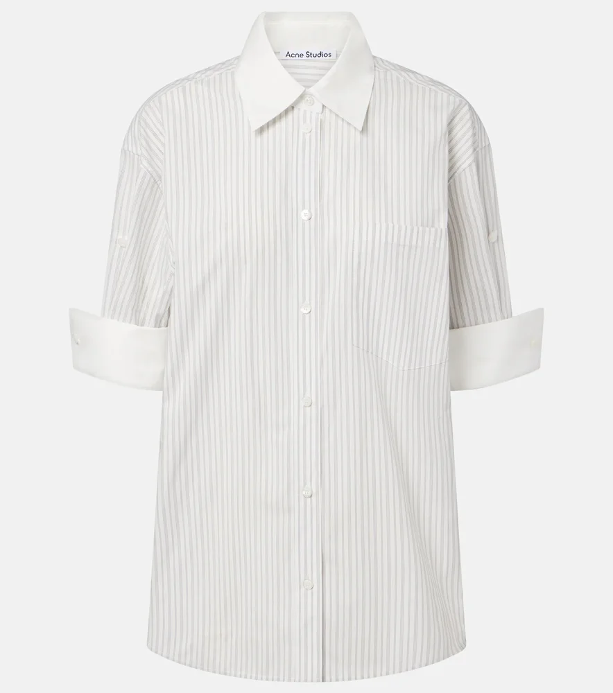 Striped cotton poplin shirt
