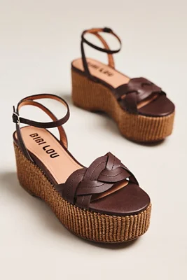 Raffia Platform Heel Sandals