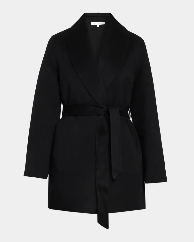 Double Face Wool-Cashmere-Blend Belted Wrap Coat