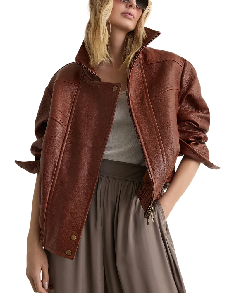 Petra Oversized Leather Jacket