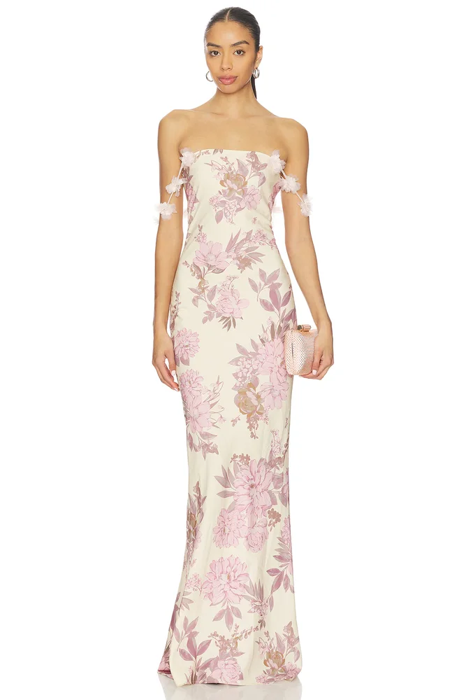 Magnolia Rosie Off The Shoulder Column Gown