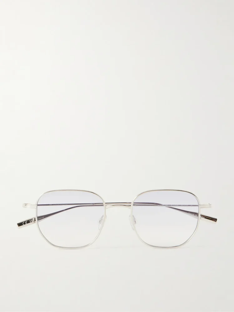 Revere square-frame platinum-tone titanium sunglasses