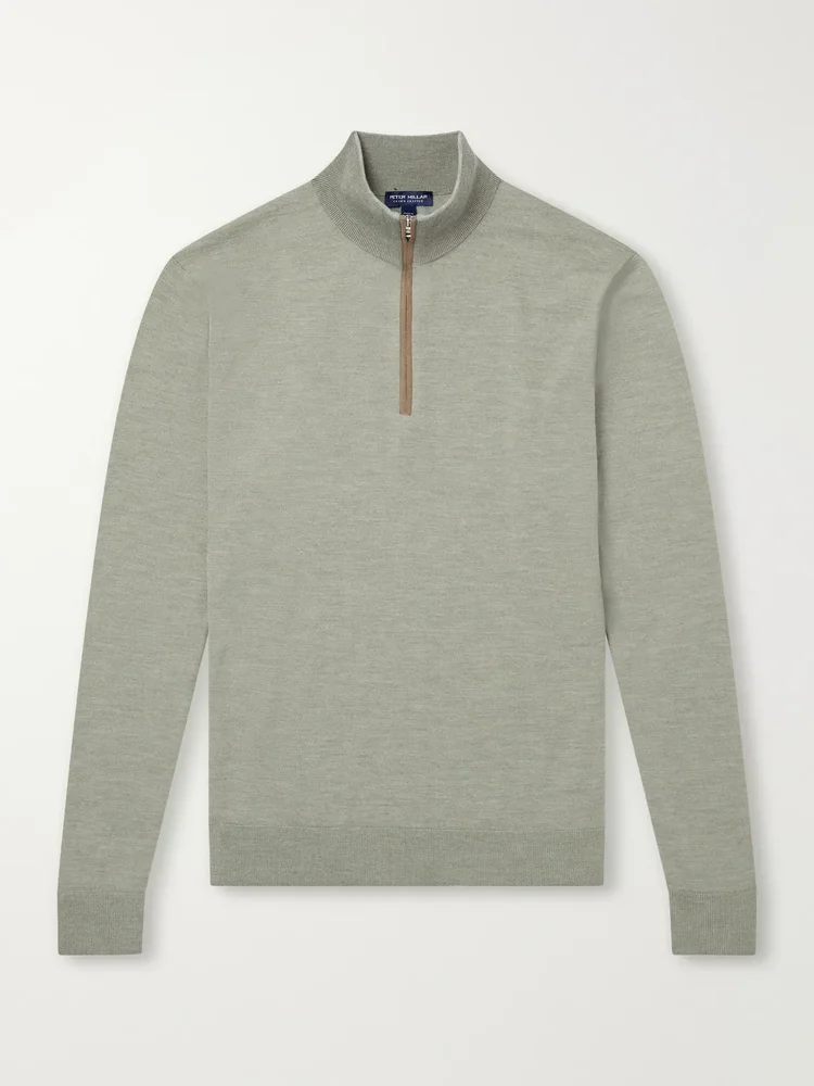 Excursionist Merino Wool-Blend Jersey Half-Zip Sweater