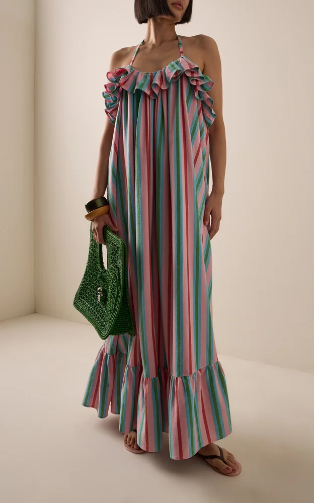Exclusive La Isla The Ruffled Cotton Slip Dress