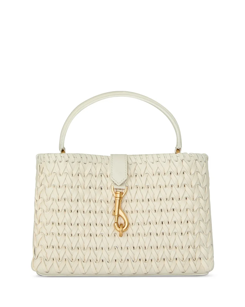 Megan Woven Top Handle Bag
