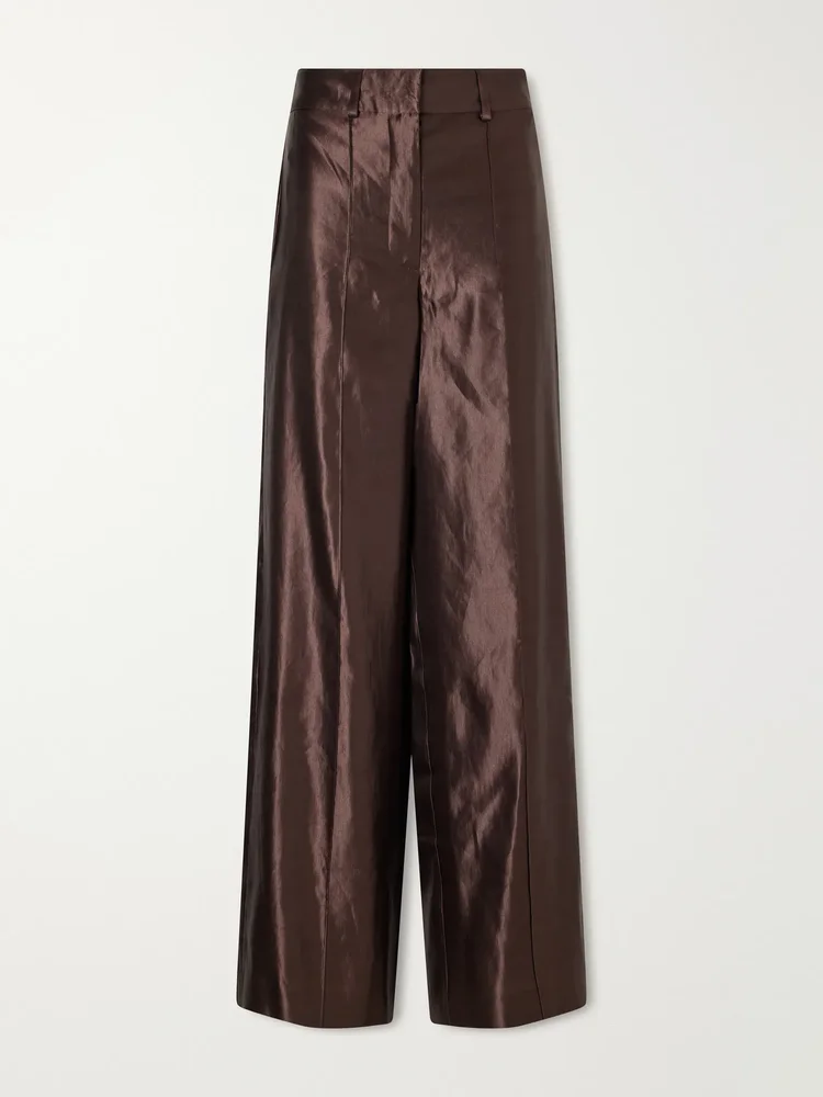 Jnane linen and silk-blend wide-leg pants