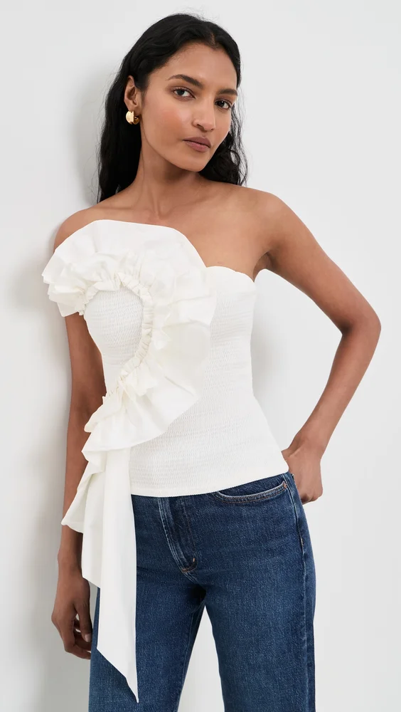 Smocked Strapless Top