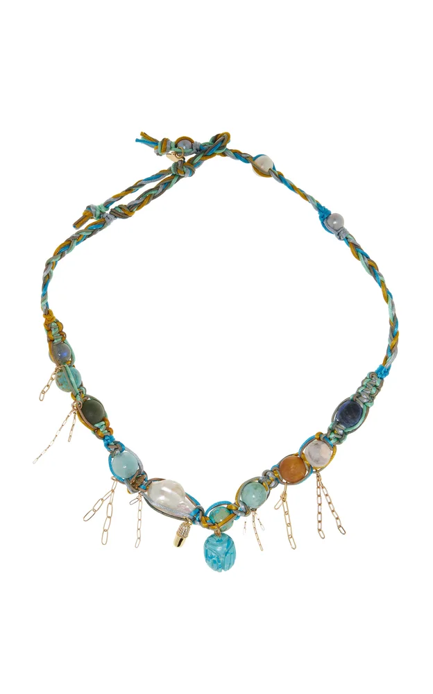 Diamond Blue Dream Scarab Rocker Choker