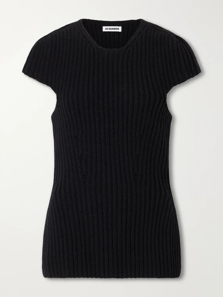 Ribbed wool blouse