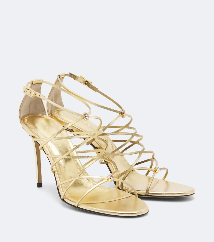 Daisy embellished leather sandals