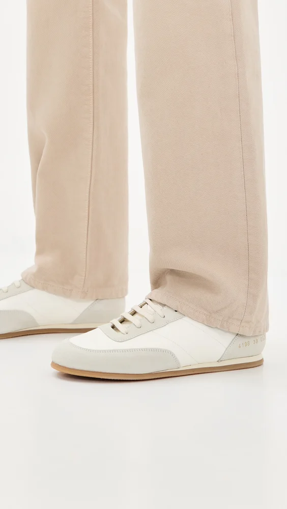 Leather and Suede Minimal Runner Sneakers