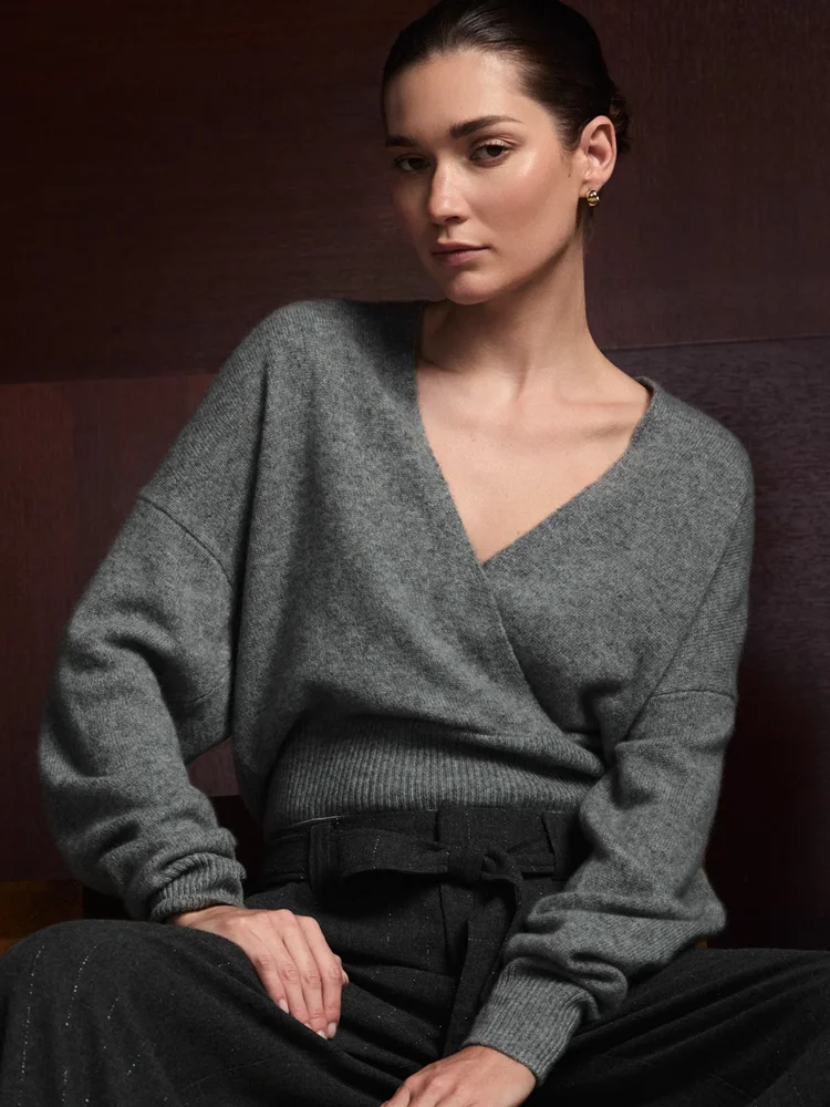 Astrid Wrap Cashmere Pullover
