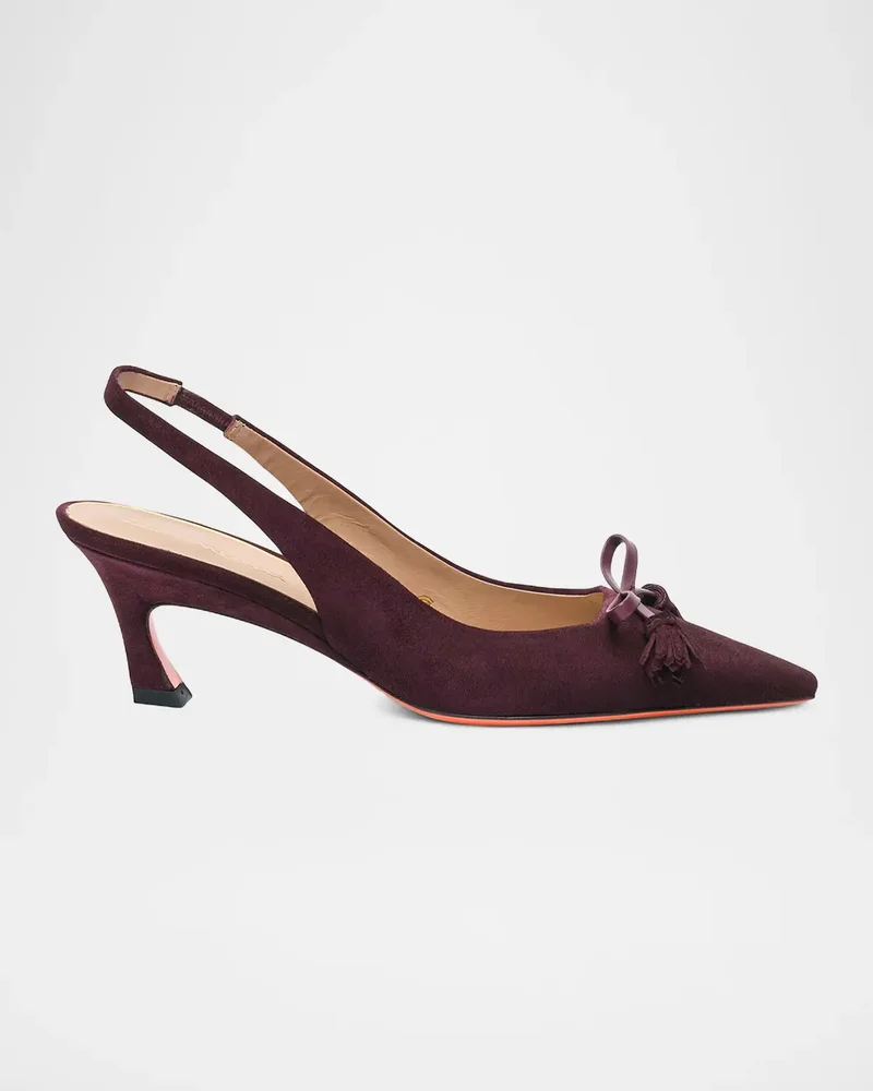 55mm Suede Slingback Pumps