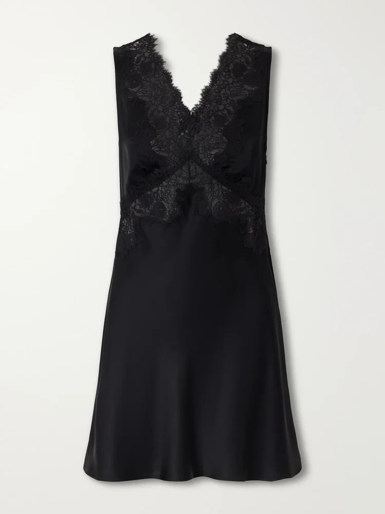 Rhegan lace-trimmed crepe midi dress
