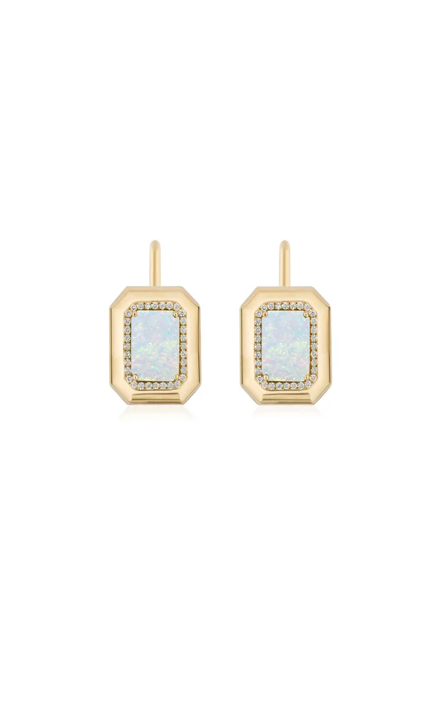 Emerald-Cut Halo Earrings