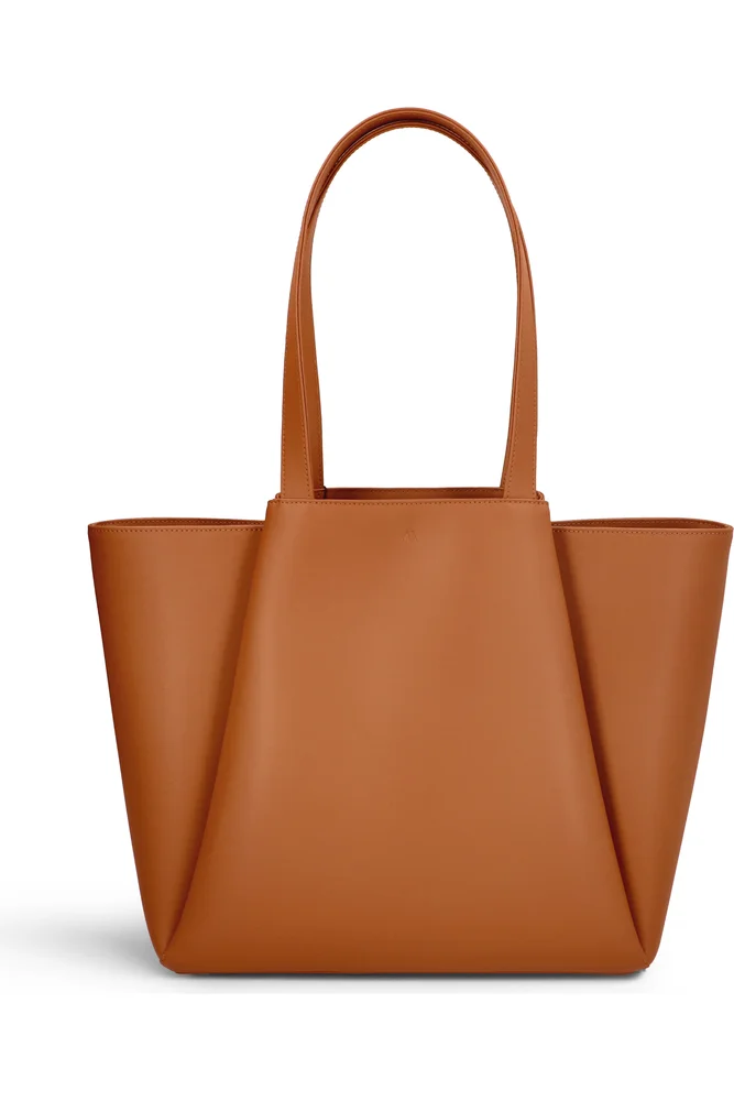 Pyramid Leather Tote Bag