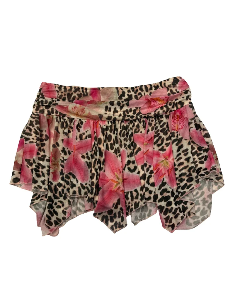 Mesh Asymmetrical Mini Skort