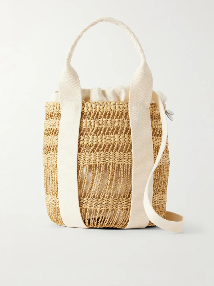 Mixy raffia bucket bag