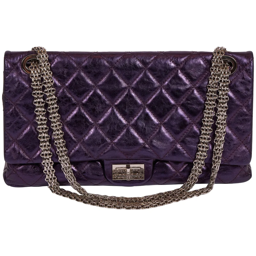 Pre-Owned Purple Metallic Maxi Reissue Flap Bag