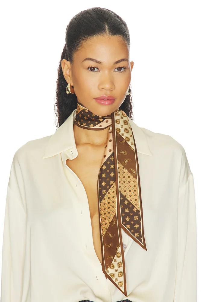 Printed Silk Ribbon Scarf