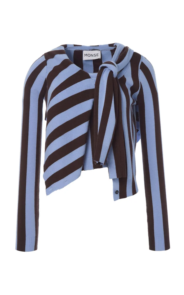 Asymmetrical Illusion Wool Cardigan