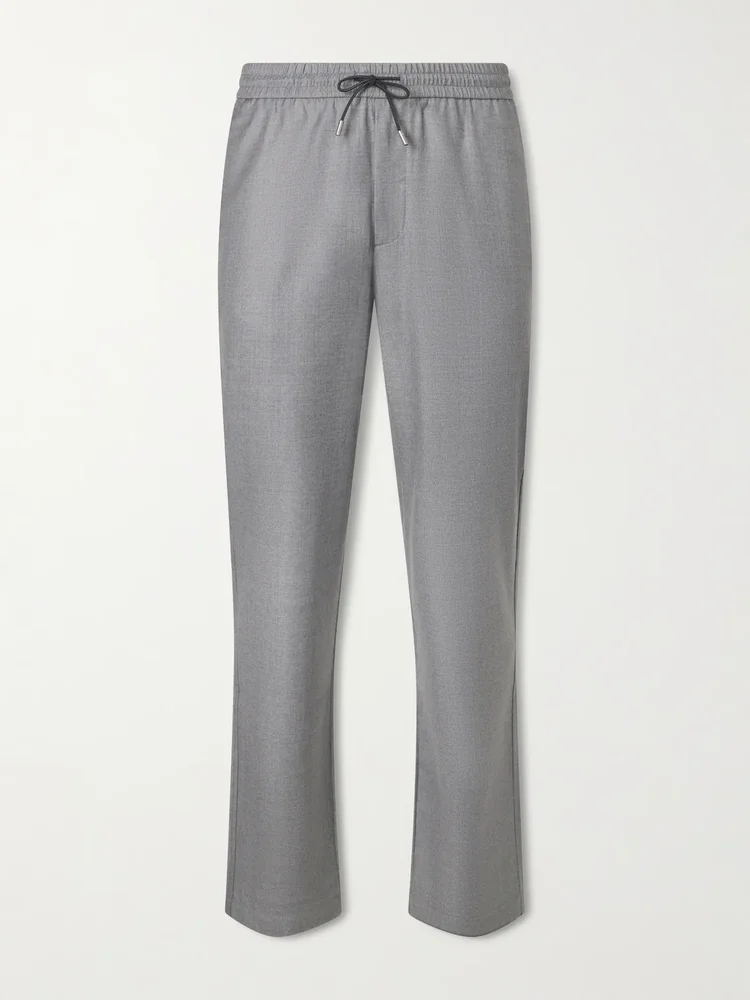 Summer Mindset Straight-Leg Virgin Wool Drawstring Trousers