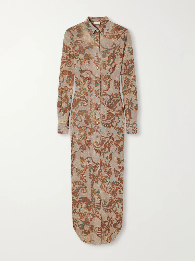Printed jersey maxi dress